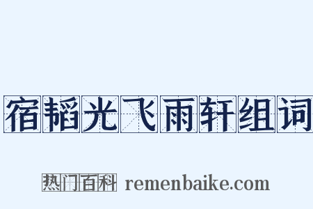 宿韬光飞雨轩组词是什么意思的图片